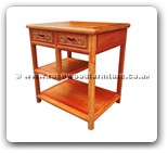 Product ffmendf -  Ming style end table flower carved w/2 drawer & shelf 
