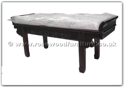 Rosewood Furniture Range  - ff113r18ads - Altar shap3 dressing stool flower and bird design with cushion