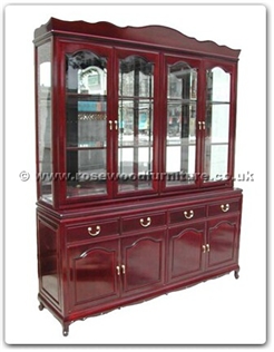 Rosewood Furniture Range  - ff114r14hutch - Queen ann legs buffet with top with spot light and mirror back set of 2