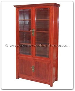 Rosewood Furniture Range  - ff124r22sgc - Shinto style cabinet with 2 wooden doors and 2 glass doors
