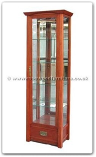 Rosewood Furniture Range  - ff128r51gcab - Shinto style glass cabinet with 1 drawer and 1 glass door