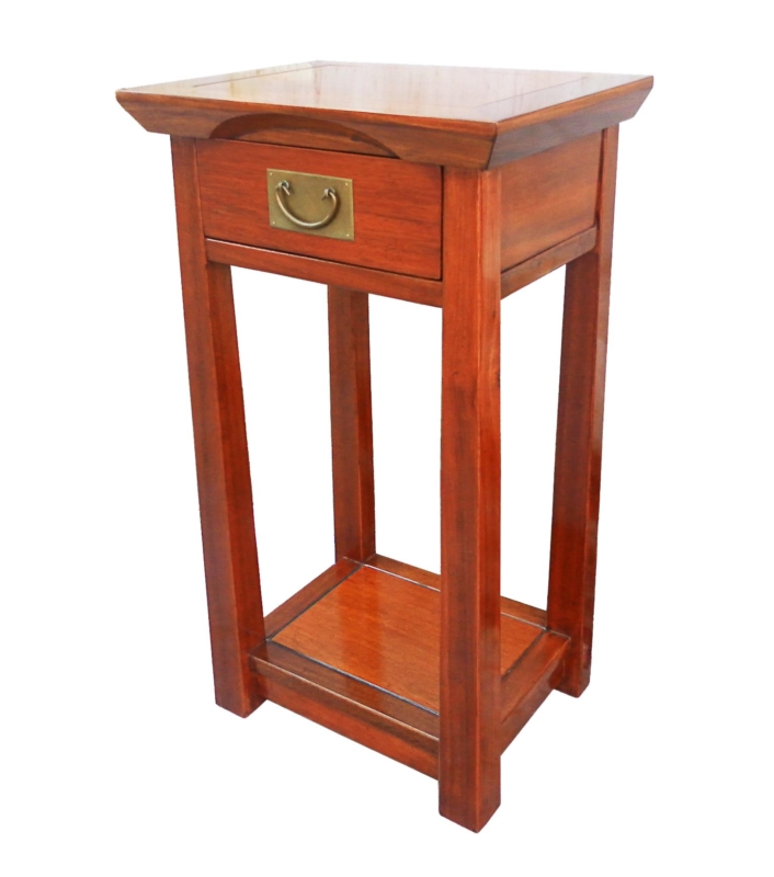 Rosewood Furniture Range  - ff203r15tst - shinto style telephone stand w/1 drawer & bottom shelf