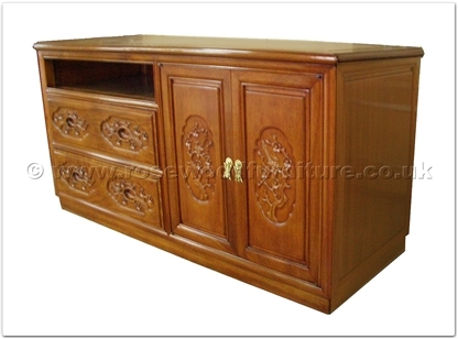 Rosewood Furniture Range  - ff32f20tv - T.v. cabinet flower and bird design