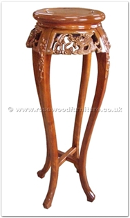 Rosewood Furniture Range  - ff33f25fl - Round flower stand dragon design - flower carved