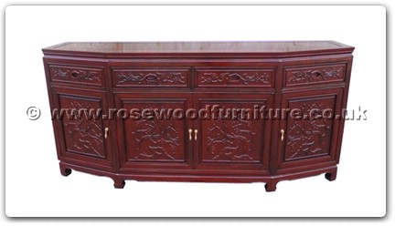 Rosewood Furniture Range  - ff52e16bufb - Angle buffet full f&b carved w/4doors & 4 deawers