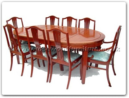 Rosewood Furniture Range  - ff7055m - Monaco style oval dining table with 2+6 chairs