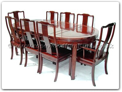 Rosewood Furniture Range  - ff7055p - Oval dining table plain design with 2+6 chairs