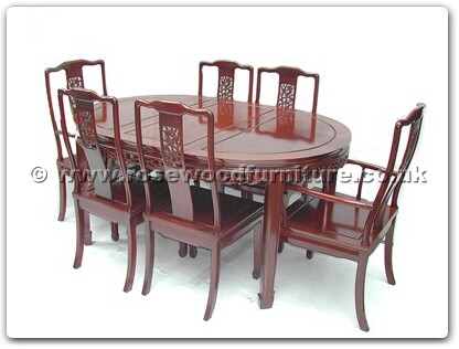 Rosewood Furniture Range  - ff7302b - Oval dining table f and b design with 2+4 chairs