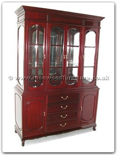 Rosewood Furniture Range  - ff7310 - Queen ann leg cabinet with mirror back and spotlight