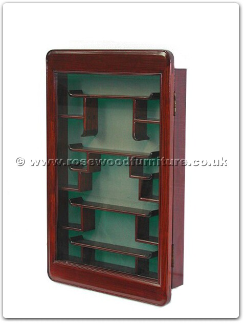 Rosewood Furniture Range  - ff7369pf - Small display cabinet plain design with green fabric back