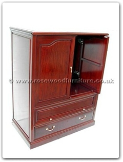 Rosewood Furniture Range  - ff7438ps - T.v. cabinet Open and Slide Doors with Drawers