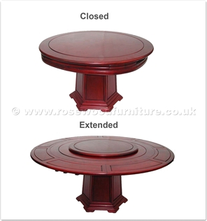 Rosewood Furniture Range  - ff7707e - Extendable round dining table with 8 chairs and 36 inch lazy susan