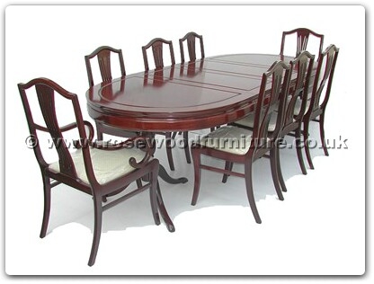 Rosewood Furniture Range  - ff7955m - Oval pedestal legs dining table w2+6 monaco style chairs