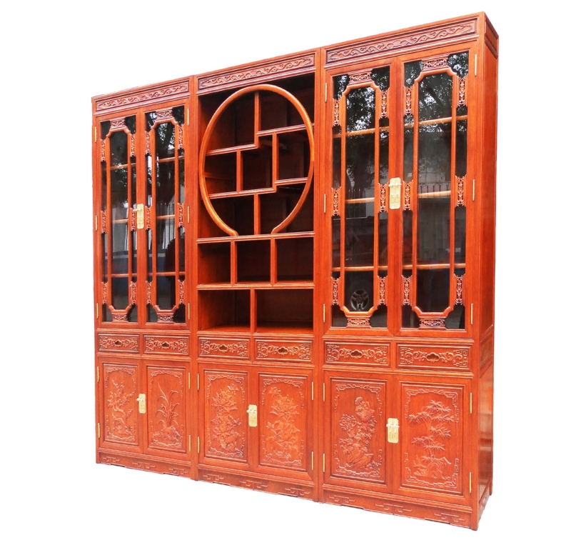 Rosewood Furniture Range  - ffbokf - bookcase full carved