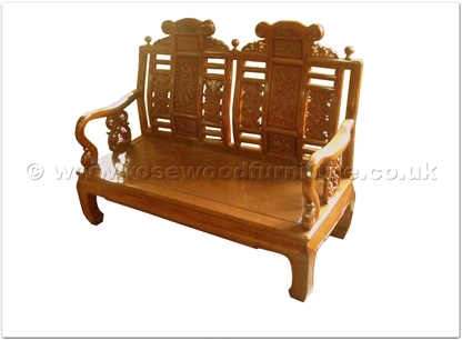Rosewood Furniture Range  - ffcl2fsf - Curved legs 2 seaters sofa flower carved