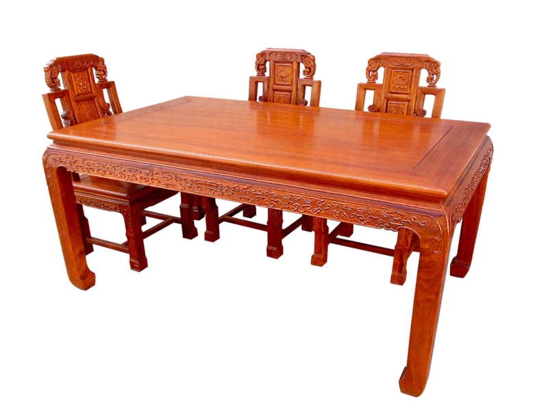 Rosewood Furniture Range  - ffdinfcha - dining table full carved w/6 chairs
