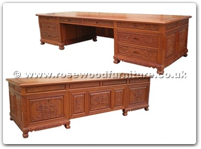 Rosewood Furniture Range  - ffeoddkd - Executive office desk dragon & kylin design