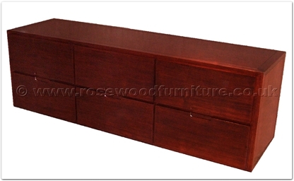 Rosewood Furniture Range  - ffff8004r - Red wood t.v. cabinet - 6 drawers