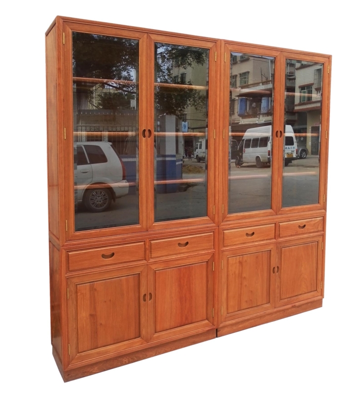 Rosewood Furniture Range  - fffybokp - bookcase plain design w/8 doors & 4 drawers