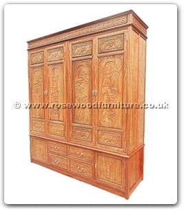 Rosewood Furniture Range  - fffywarc - Wardrobe w/full carved