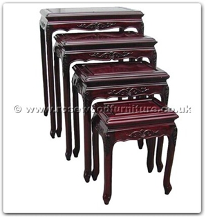 Rosewood Furniture Range  - ffrqc4nest - Queen ann legs nest table with carved set of 4