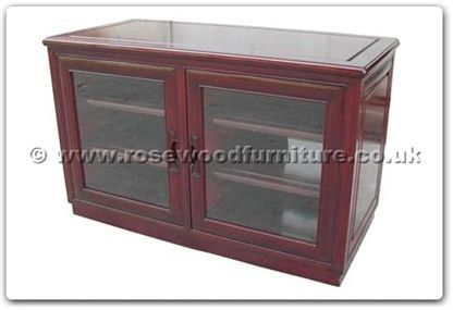 Rosewood Furniture Range  - ffrtvcab - Stereo cabinet with 2 glass doors and casters
