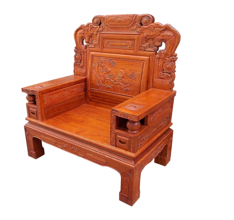 Rosewood Furniture Range  - ffsofaab - arm chair sofa w/f&b carved