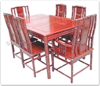 Chinese Furniture - ff25g2bdin -  Rectangular dining table bamboo style with 2+4 chairs - 59" x 39" x 30"