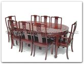 Chinese Furniture - ff7055b -  Oval dining table f and b design with 2+6 chairs - 80" x 44" x 30"