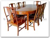 Chinese Furniture - ff7055l -  Dining table Longlife design with 2 and 6 chairs - 80" x 44" x 30"
