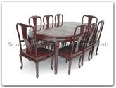 Chinese Furniture - ff7055q -  Queen ann legs dining table with 2+6 chairs - 82" x 46" x 30"