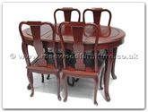Chinese Furniture - ff7301f -  Oval dining table french design with 4 chairs - 54" x 36" x 30"