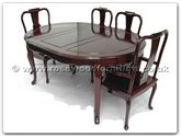 Chinese Furniture - ff7302f -  Oval dining table french design with 2+4 chairs - 64" x 46" x 30"