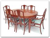 Chinese Furniture - ff7302m -  Monaco style oval dining table with 2+4 chairs - 62" x 44" x 30"