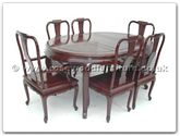 Chinese Furniture - ff7302q -  Queen ann legs oval dining table with 2+4 chairs - 64" x 46" x 30"