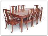 Chinese Furniture - ff7305l -  Sq dining table longlife design with 2+6 chairs - 80" x 44" x 30"