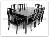 Chinese Furniture - ff7305p -  Sq dining table plain design with 2+6 chairs - 80" x 44" x 30"