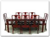 Chinese Furniture - ff7306d -  Round corner dining table dragon design with 2+6 chairs - 80" x 44" x 30"