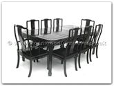 Chinese Furniture - ff7306l -  Round corner dining table longlife design with 2+6 chairs - 80" x 44" x 30"