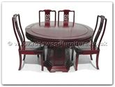 Chinese Furniture - ff7307d -  Round dining table dragon design with 6 chairs - 48" x 48" x 30"