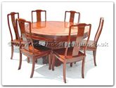 Chinese Furniture - ff7307l -  Round dining table longlife design with 6 chairs - 48" x 48" x 30"