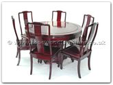 Chinese Furniture - ff7307p -  Round dining table plain design with 6 chairs - 48" x 48" x 30"