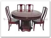 Chinese Furniture - ff7507d -  Round dining table dragon design with 8 chairs - 54" x 54" x 30"