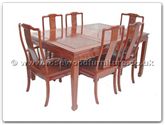 Chinese Furniture - ff7605l -  Sq dining table longlife design with 2+4 chairs - 62" x 44" x 30"