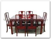 Chinese Furniture - ff7606d -  Round corner dining table dragon design with 2+4 chairs - 62" x 44" x 30"