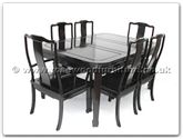 Chinese Furniture - ff7606l -  Round corner dining table longlife design with 2+4 chairs - 62" x 44" x 30"