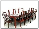 Chinese Furniture - ff7905l -  Sq dining table longlife design with 2+8 chairs - 96" x 44" x 30"