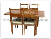 Chinese Furniture - ffasdin -  Ash wood folding extension sq dining table with 4 side chairs - 58" x 34" x 30"