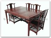 Chinese Furniture - ffbwm62din -  Black wood sq ming style dining table with 2+4 chairs - 62" x 44" x 30"