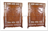 Chinese Furniture - ffdfs -  Double-face screen flower and bird design - open dragon carved apron - 65.6" x 15" x 85"